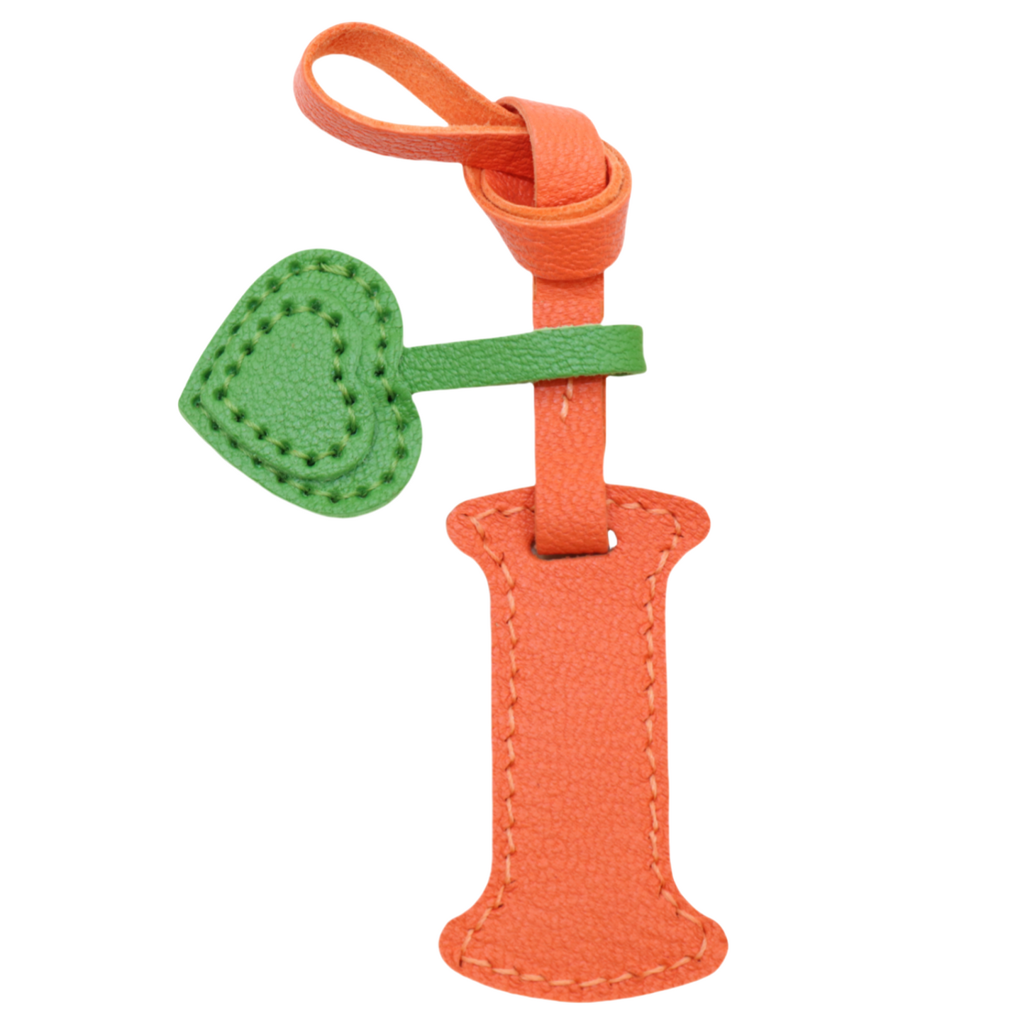 Initial Letter A-Z Bag Charm with Heart