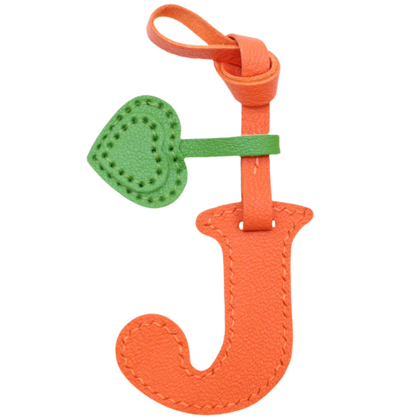 Initial Letter A-Z Bag Charm with Heart