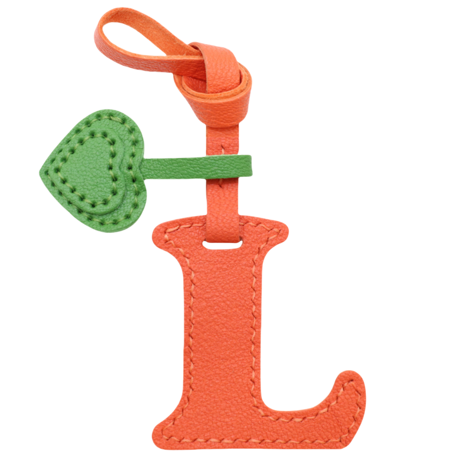 Initial Letter A-Z Bag Charm with Heart