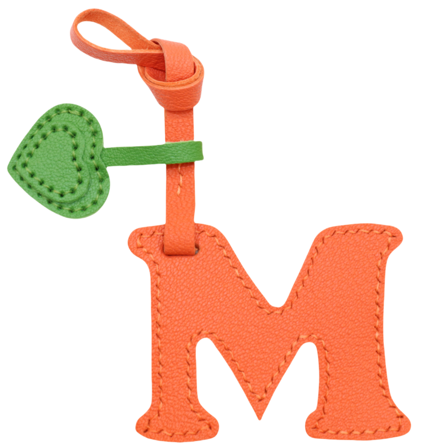 Initial Letter A-Z Bag Charm with Heart