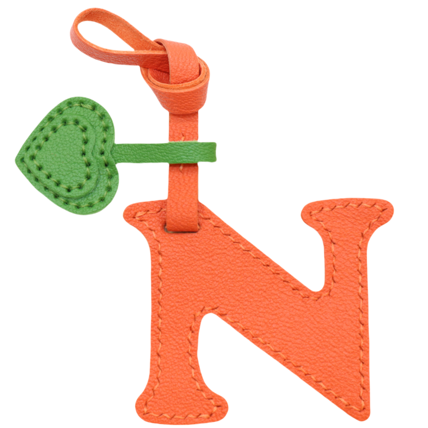 Initial Letter A-Z Bag Charm with Heart