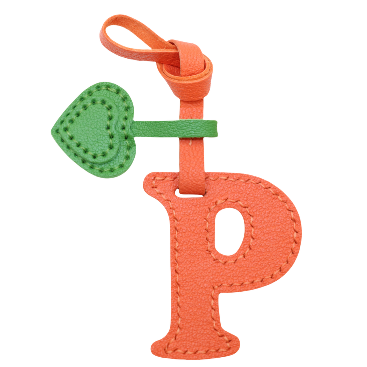 Initial Letter A-Z Bag Charm with Heart