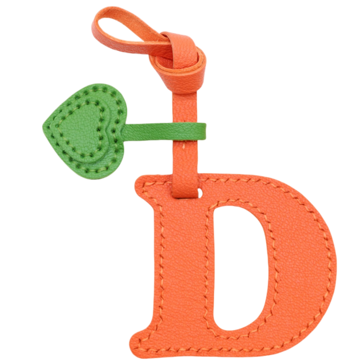 Initial Letter A-Z Bag Charm with Heart