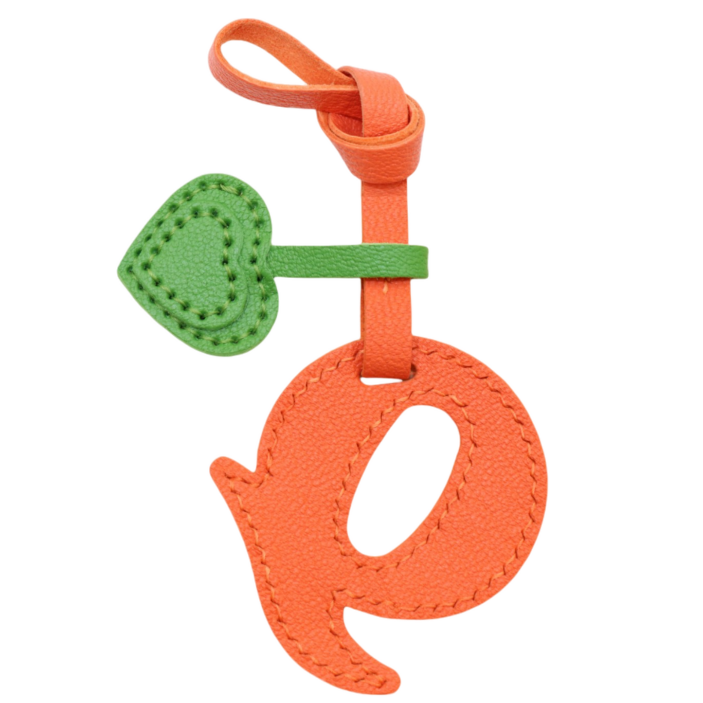 Initial Letter A-Z Bag Charm with Heart