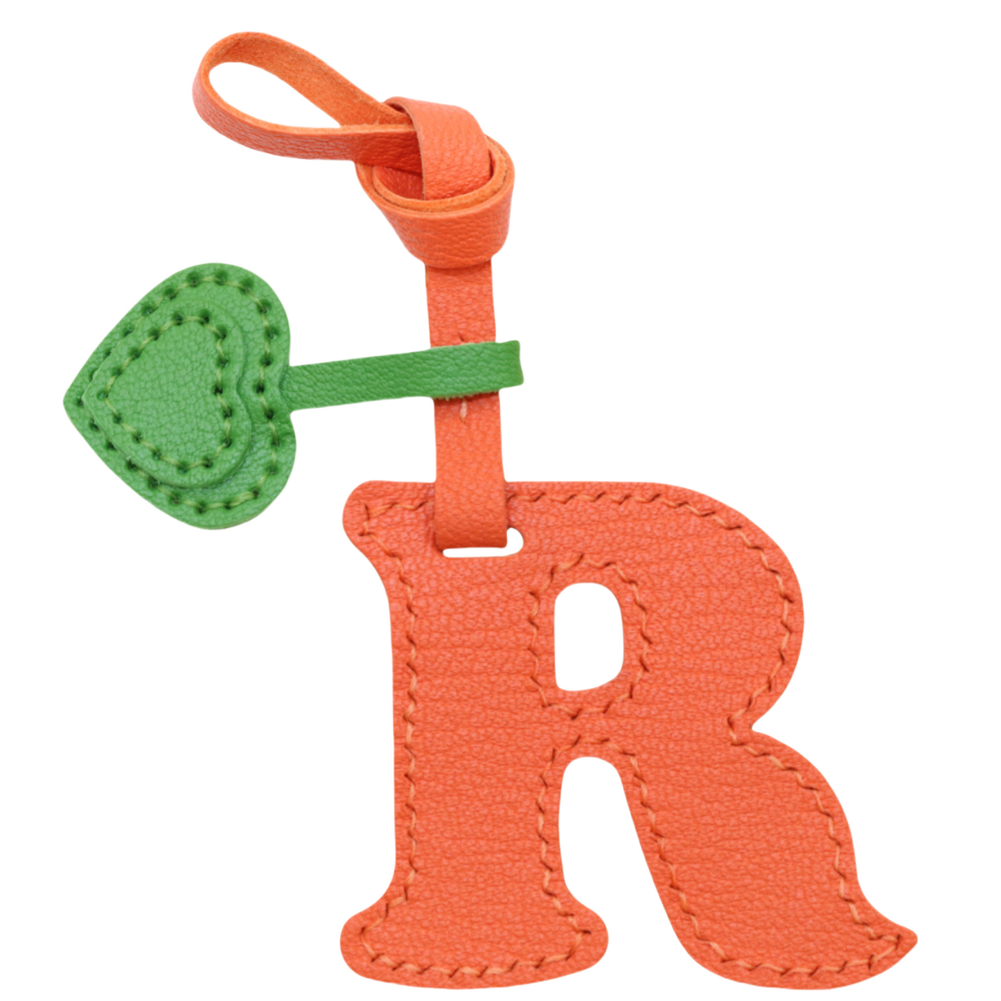 Initial Letter A-Z Bag Charm with Heart