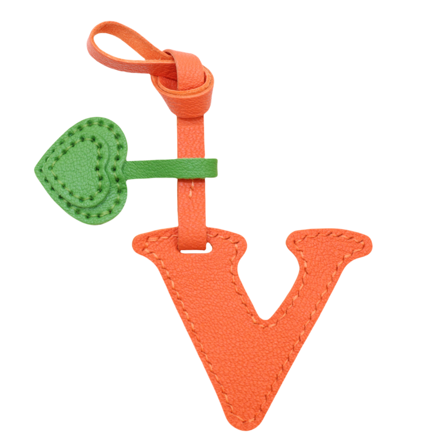 Initial Letter A-Z Bag Charm with Heart
