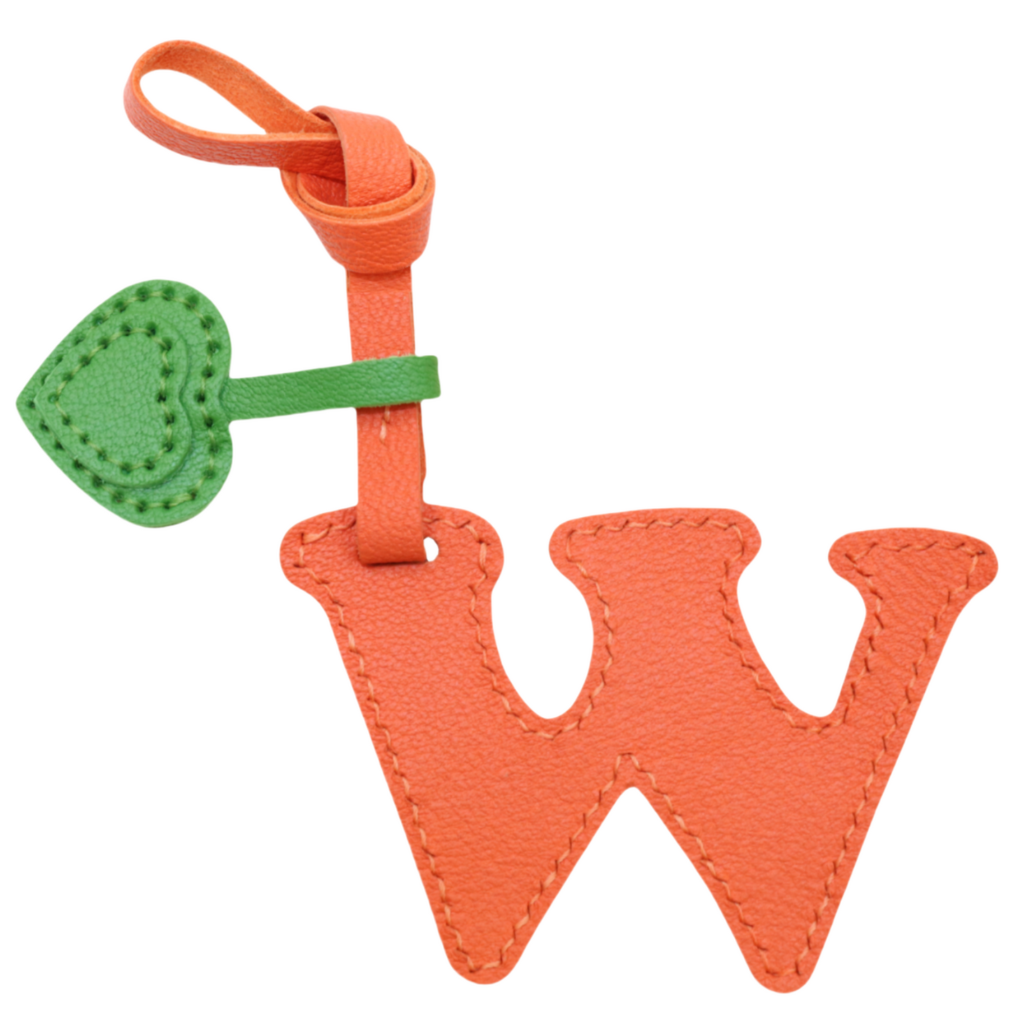 Initial Letter A-Z Bag Charm with Heart