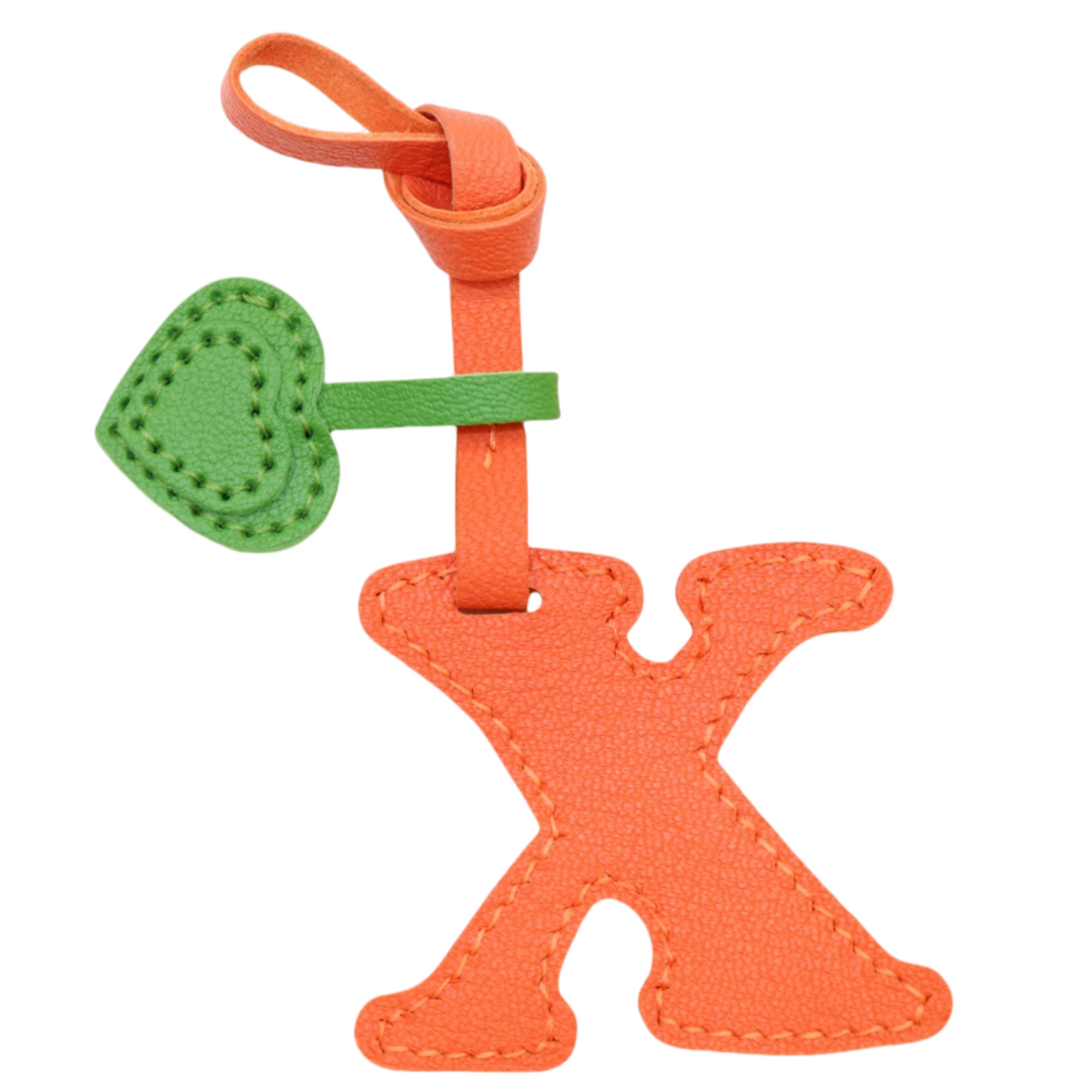 Initial Letter A-Z Bag Charm with Heart
