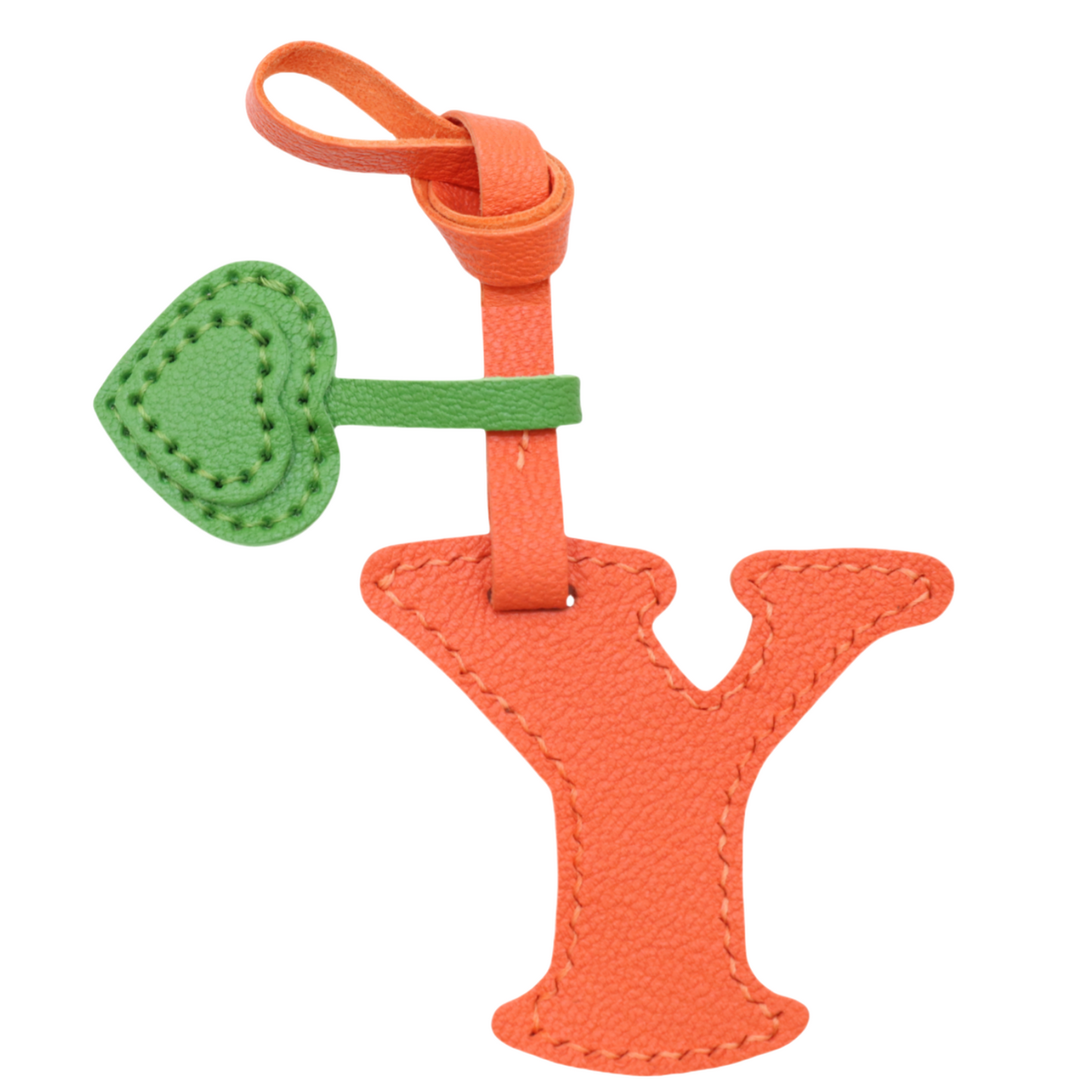 Initial Letter A-Z Bag Charm with Heart