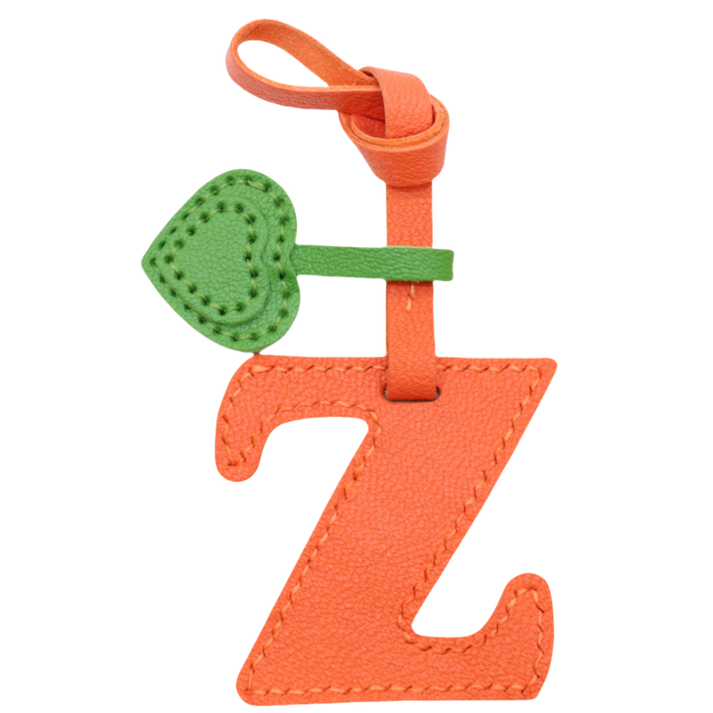 Initial Letter A-Z Bag Charm with Heart