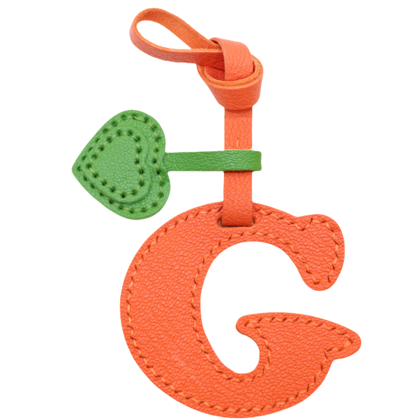 Initial Letter A-Z Bag Charm with Heart