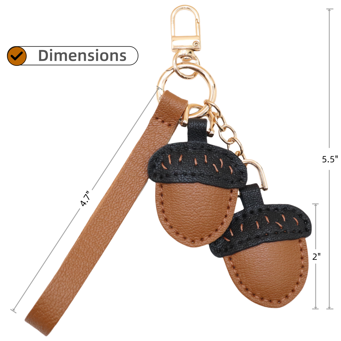 Leather Acorn Keychain