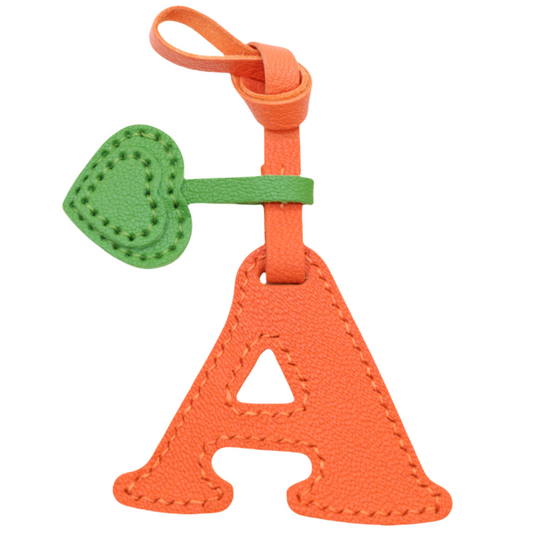 Initial Letter A-Z Bag Charm with Heart
