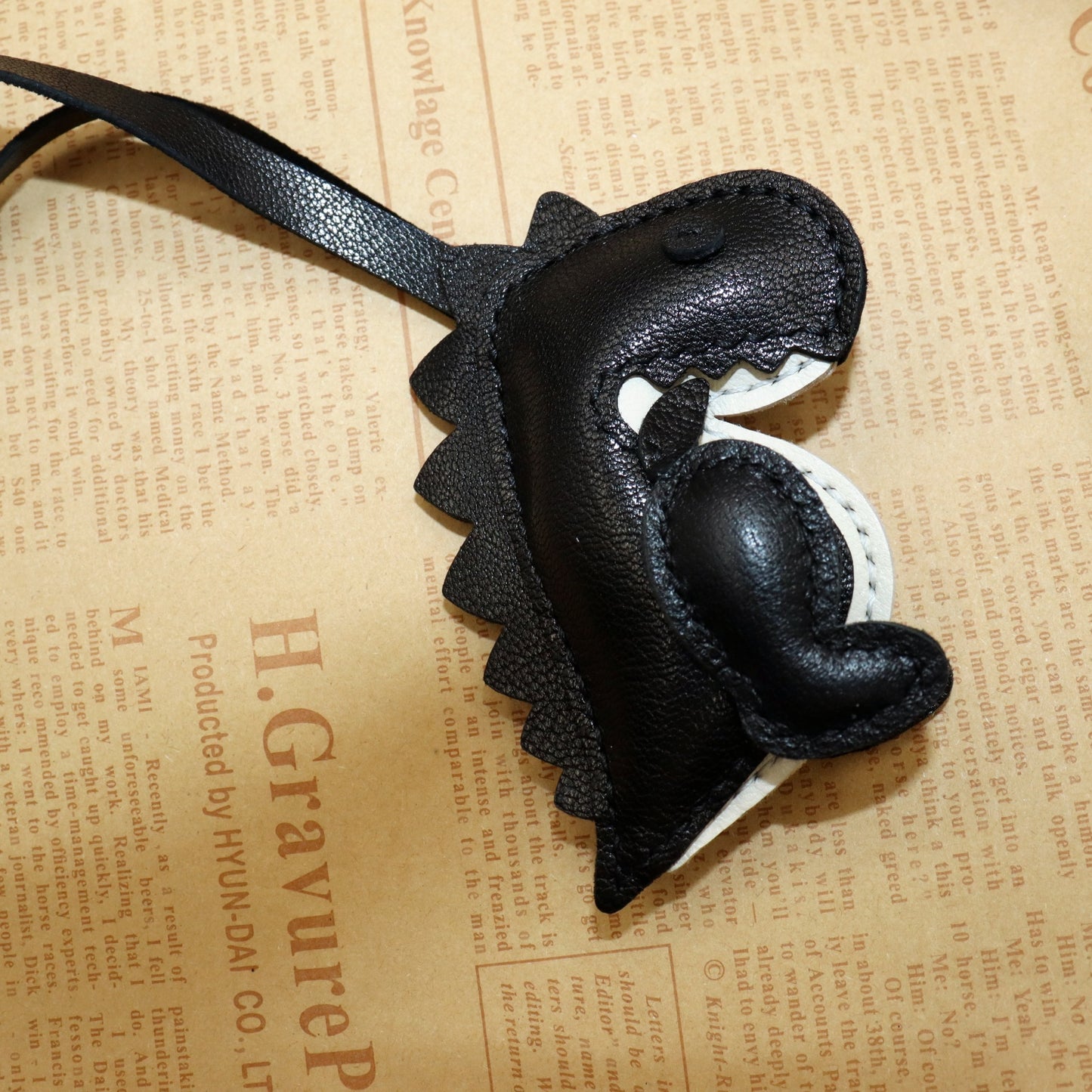 Real Leather Dinosaur Bag Charm