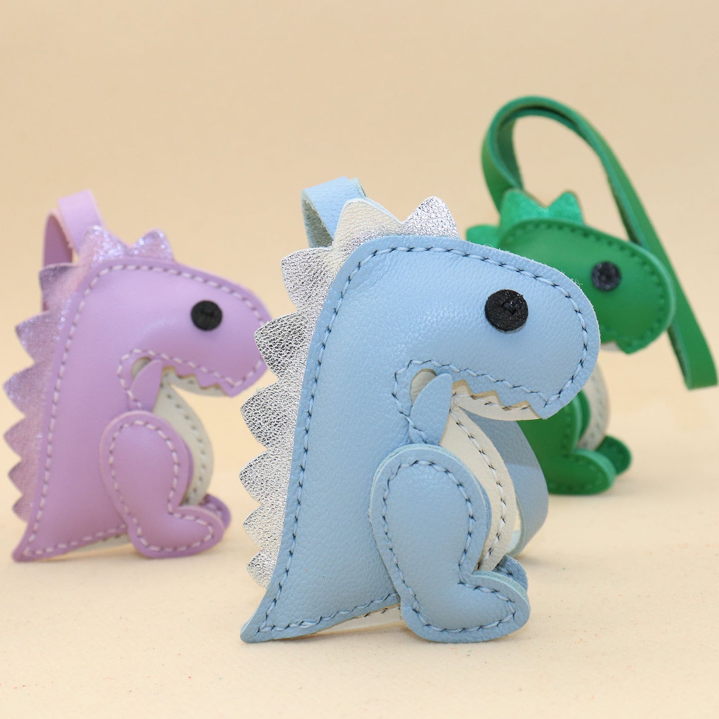 Real Leather Dinosaur Bag Charm