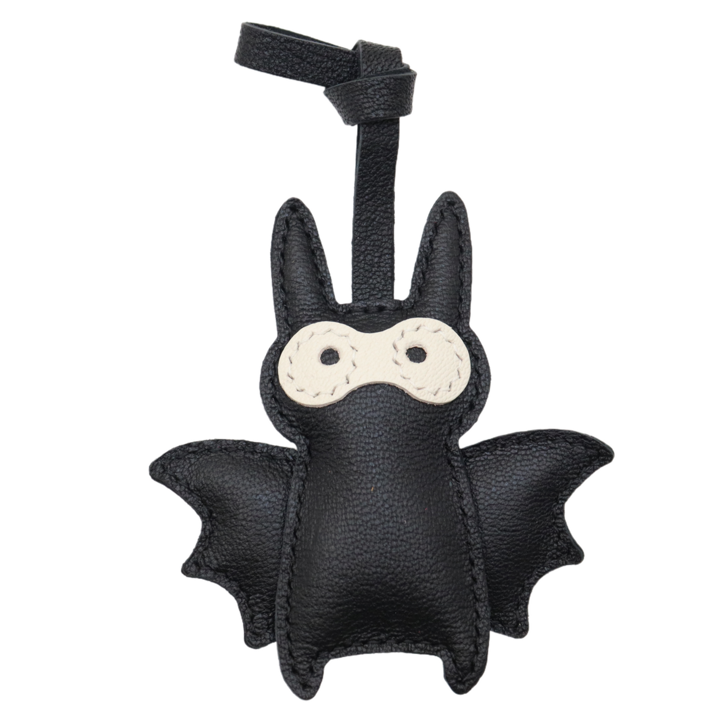Leather Bat Bag Charm, Black/Green/Pink