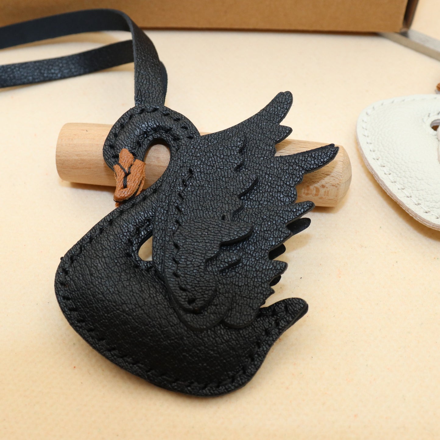 French Goat Leather Swan Bag Charm