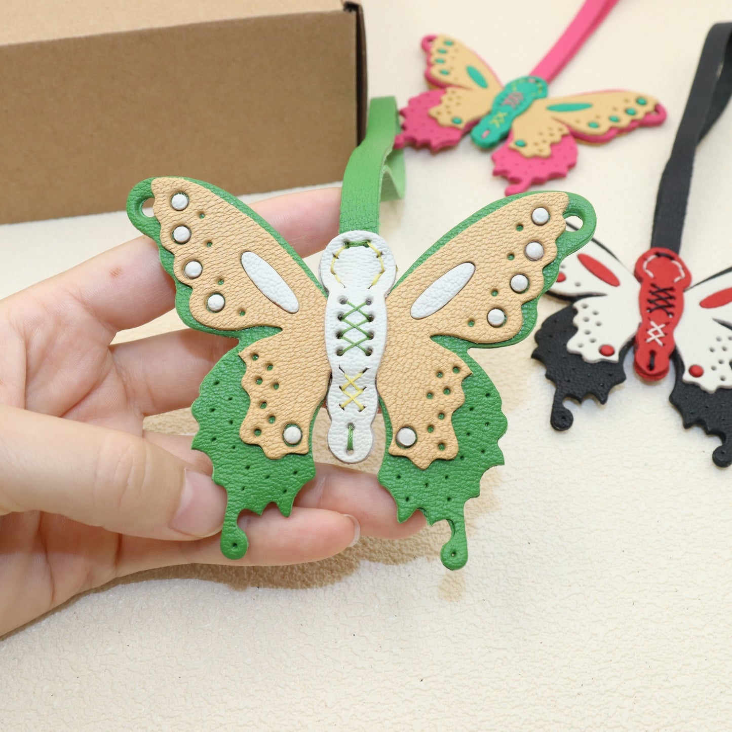 Leather Butterfly Bag Charm