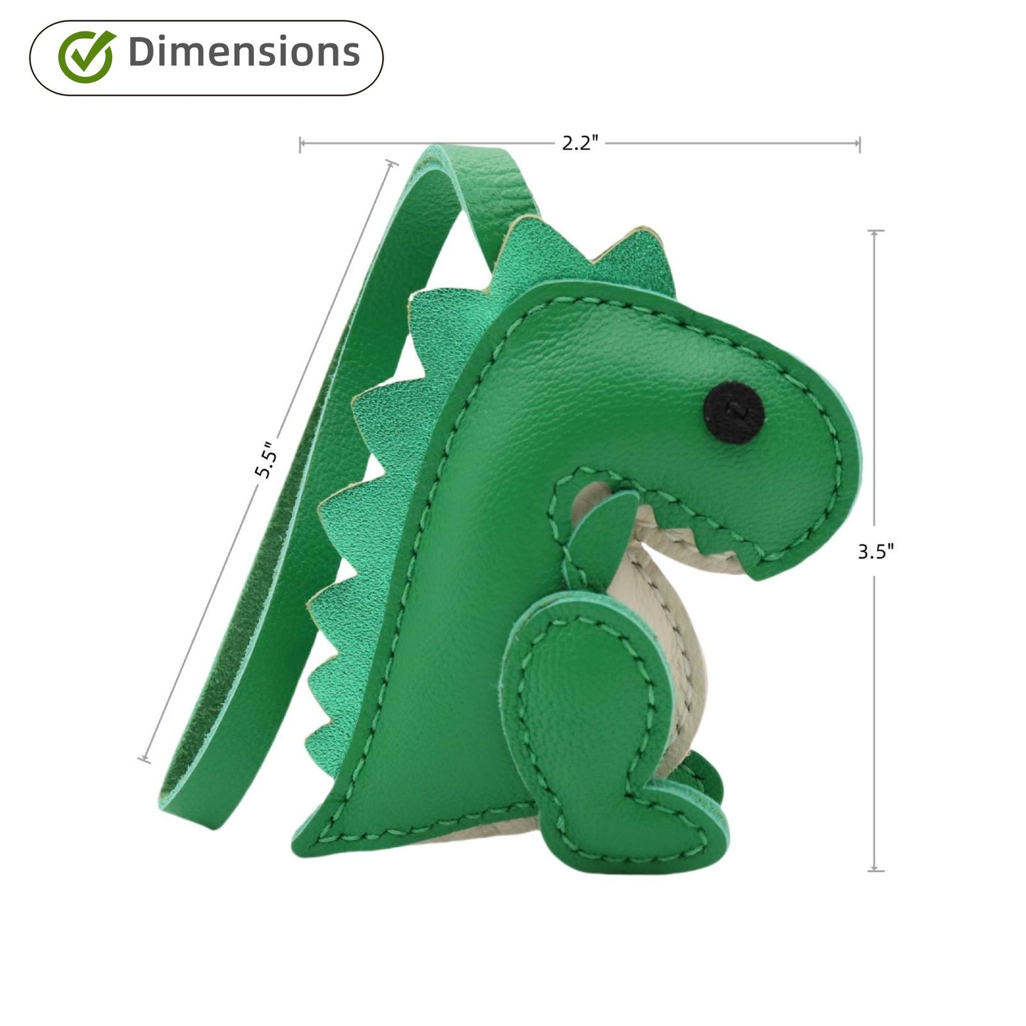 Real Leather Dinosaur Bag Charm