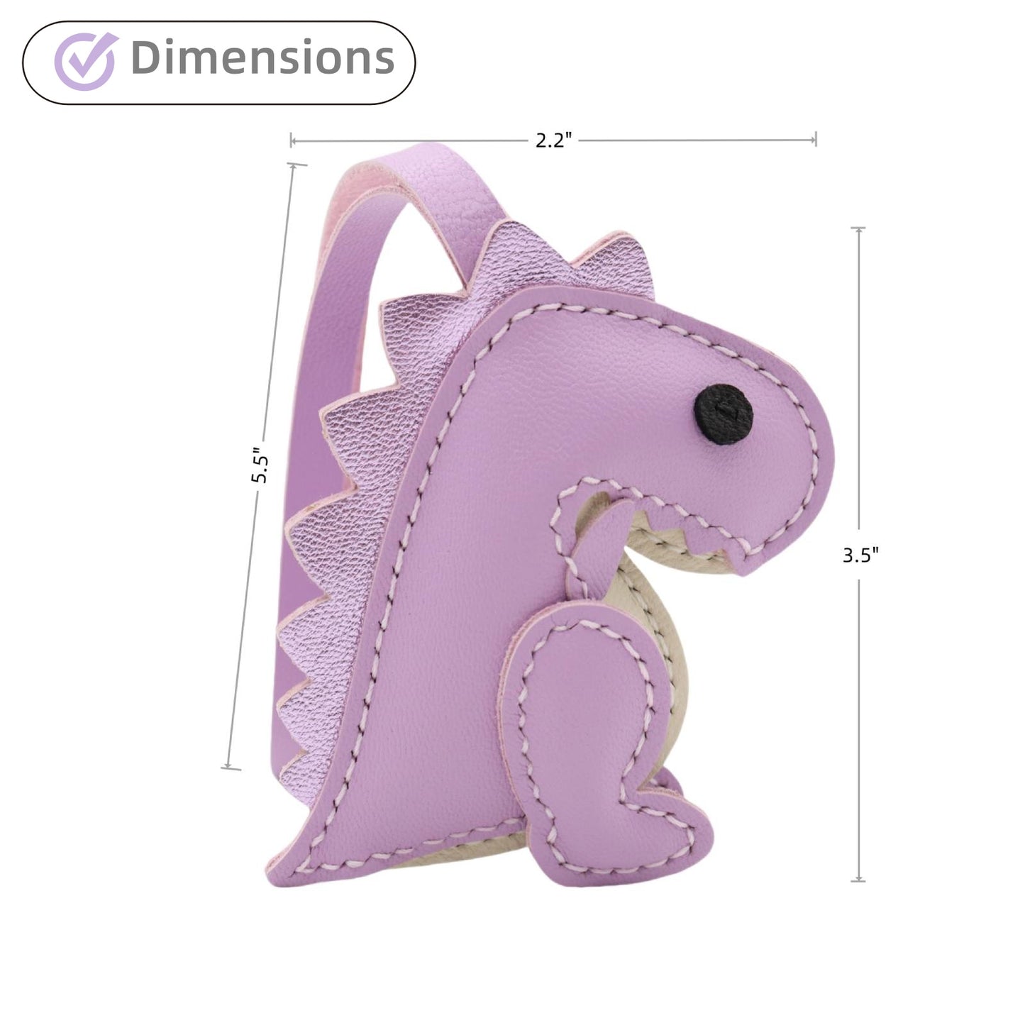 Real Leather Dinosaur Bag Charm
