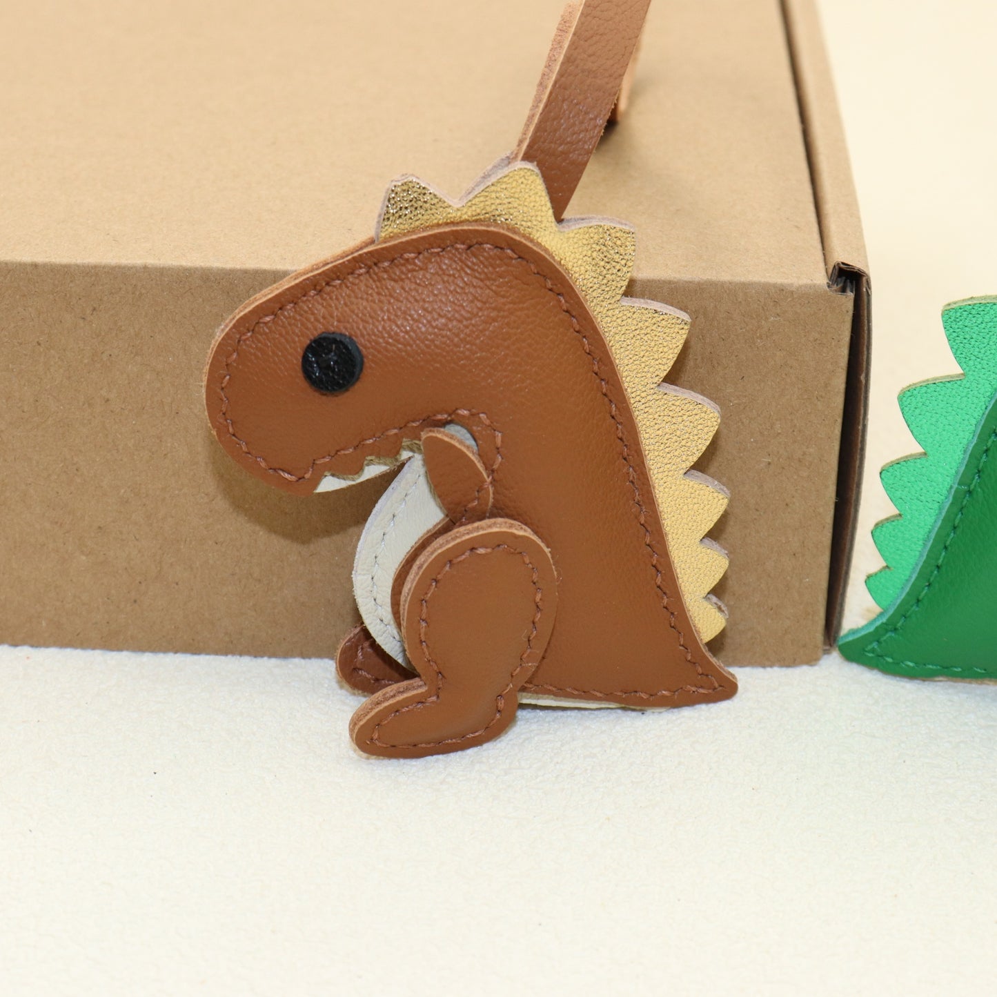Real Leather Dinosaur Bag Charm
