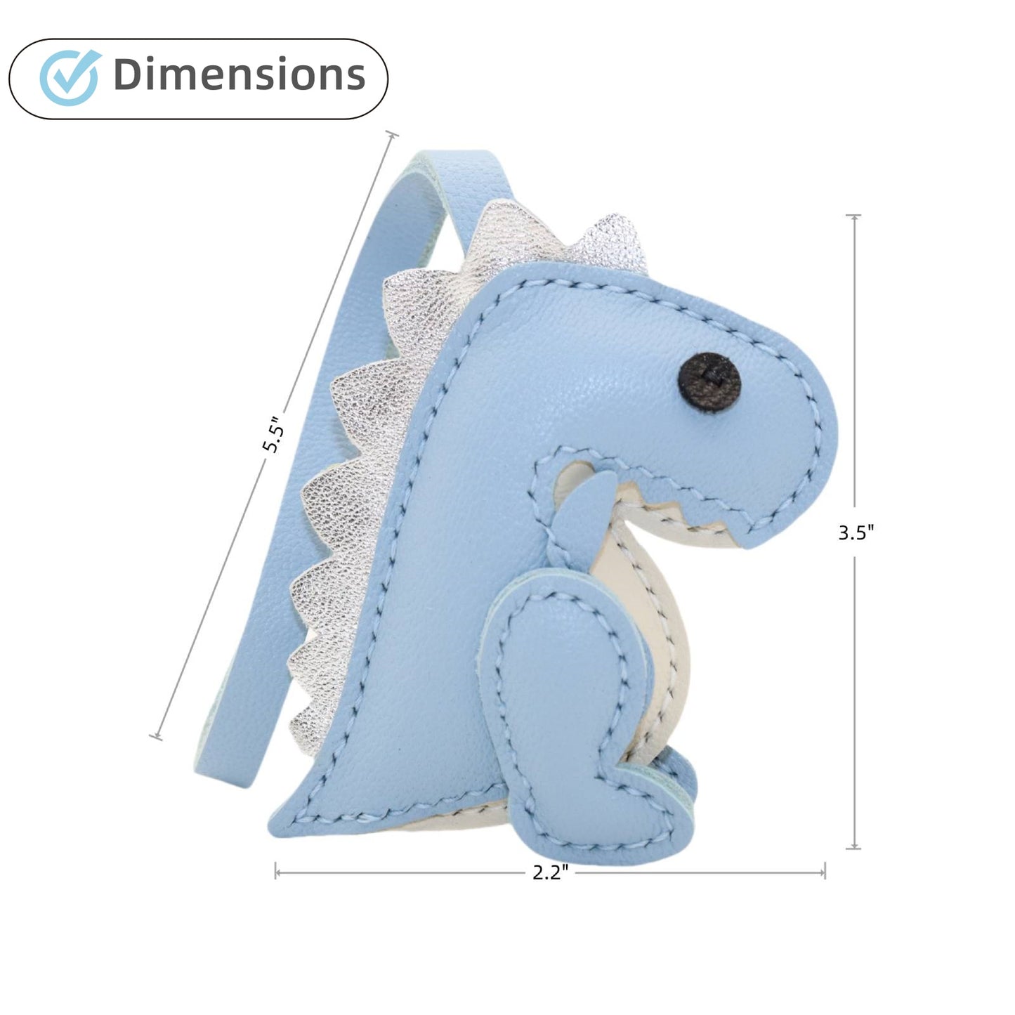 Real Leather Dinosaur Bag Charm