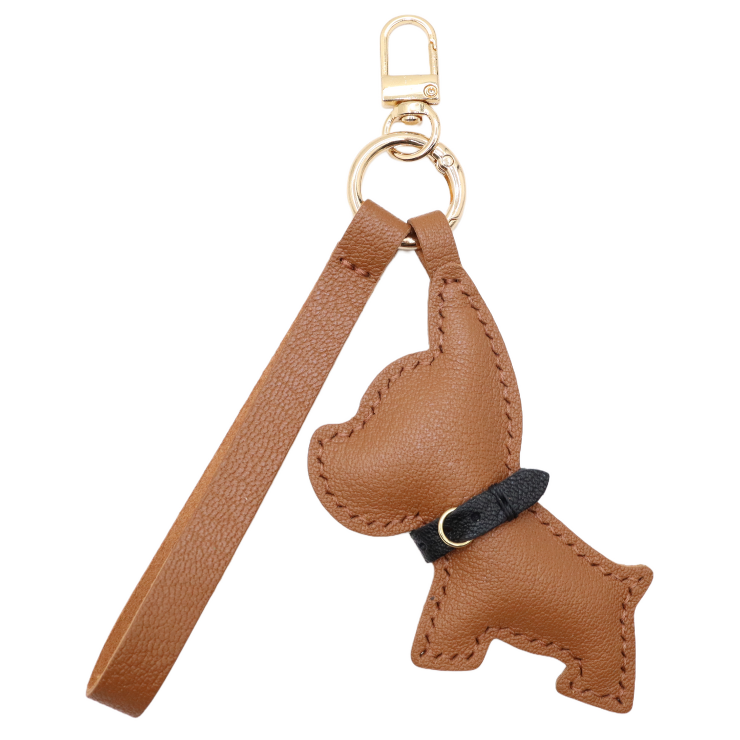 Leather Dog with Mini Belt Keychain