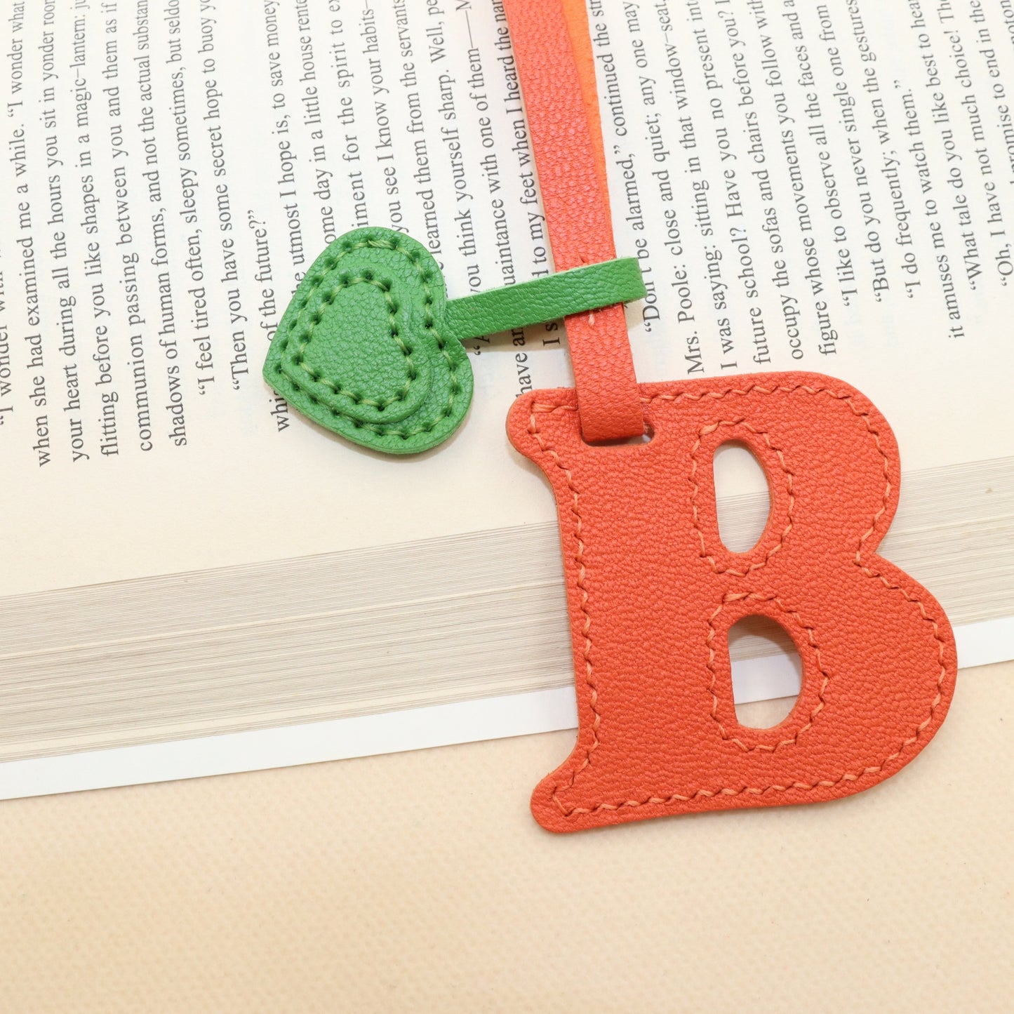 Initial Letter A-Z Bag Charm with Heart