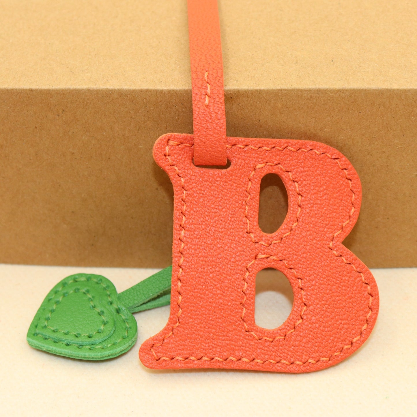 Initial Letter A-Z Bag Charm with Heart