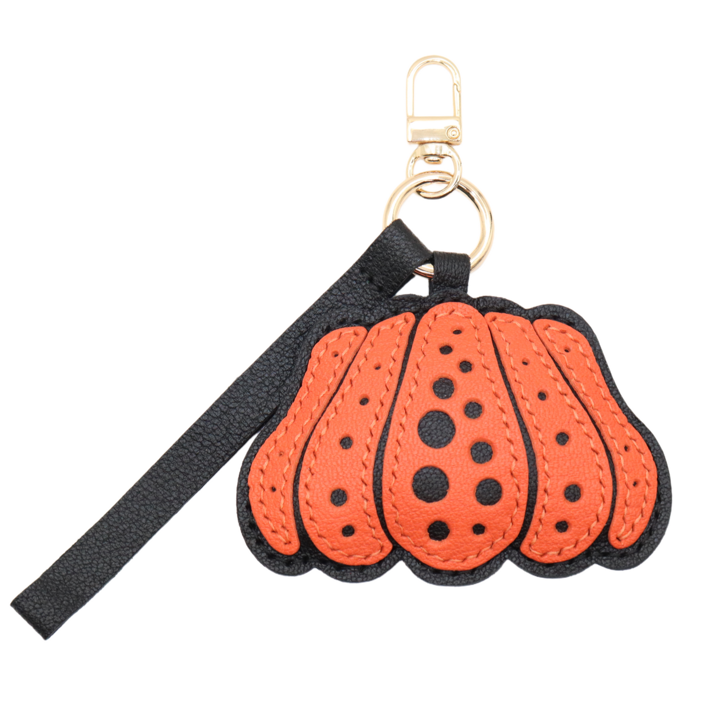 Leather Pumpkin Keychain