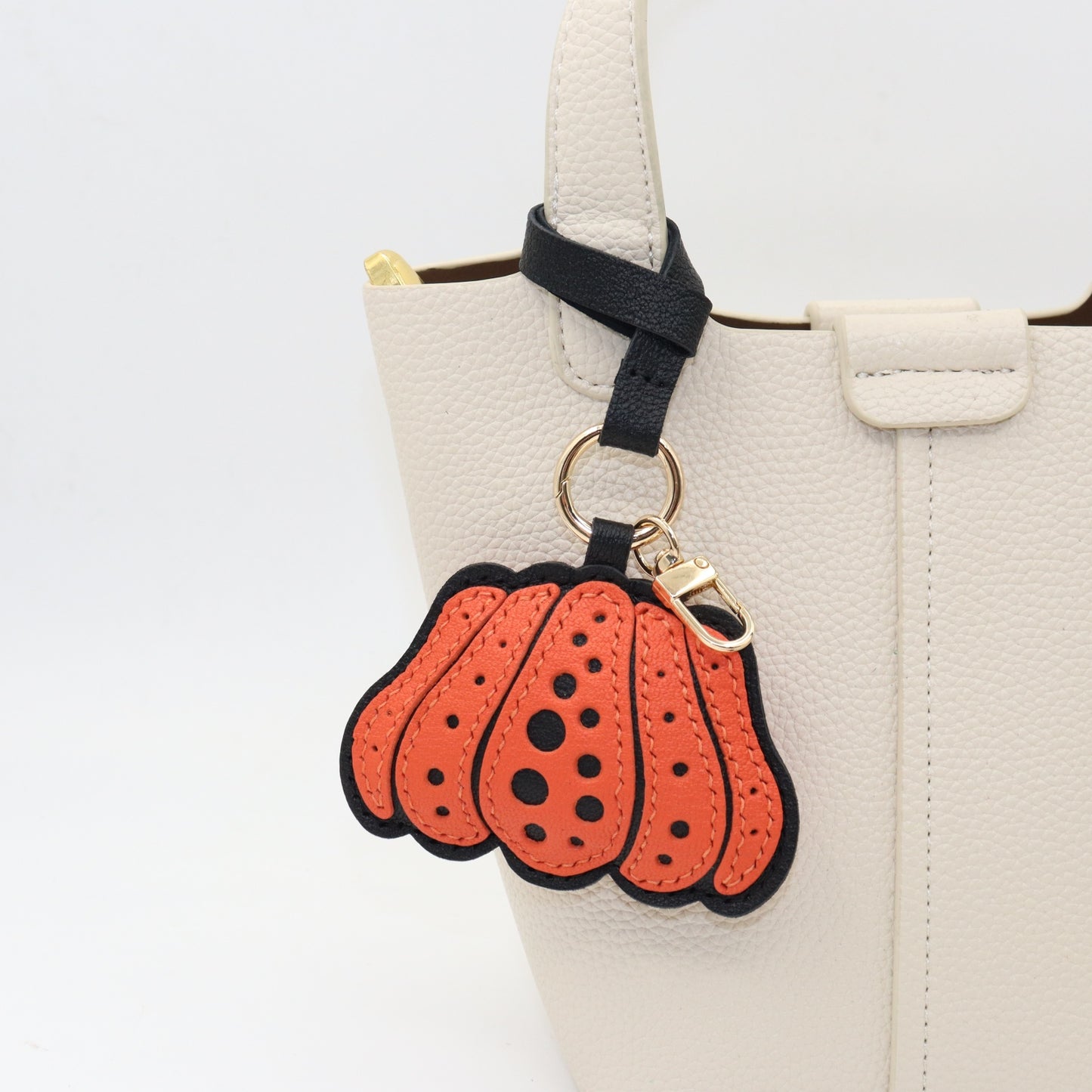 Leather Pumpkin Keychain