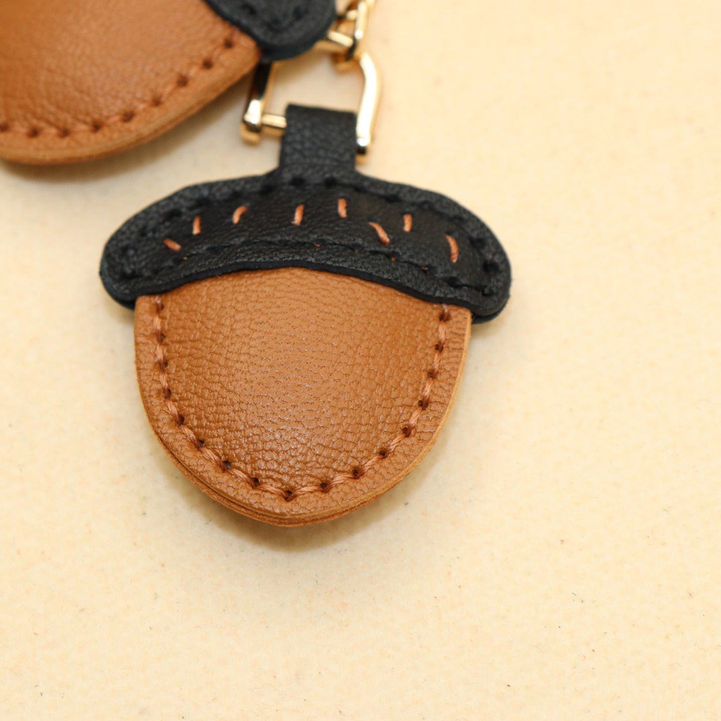 Leather Acorn Keychain