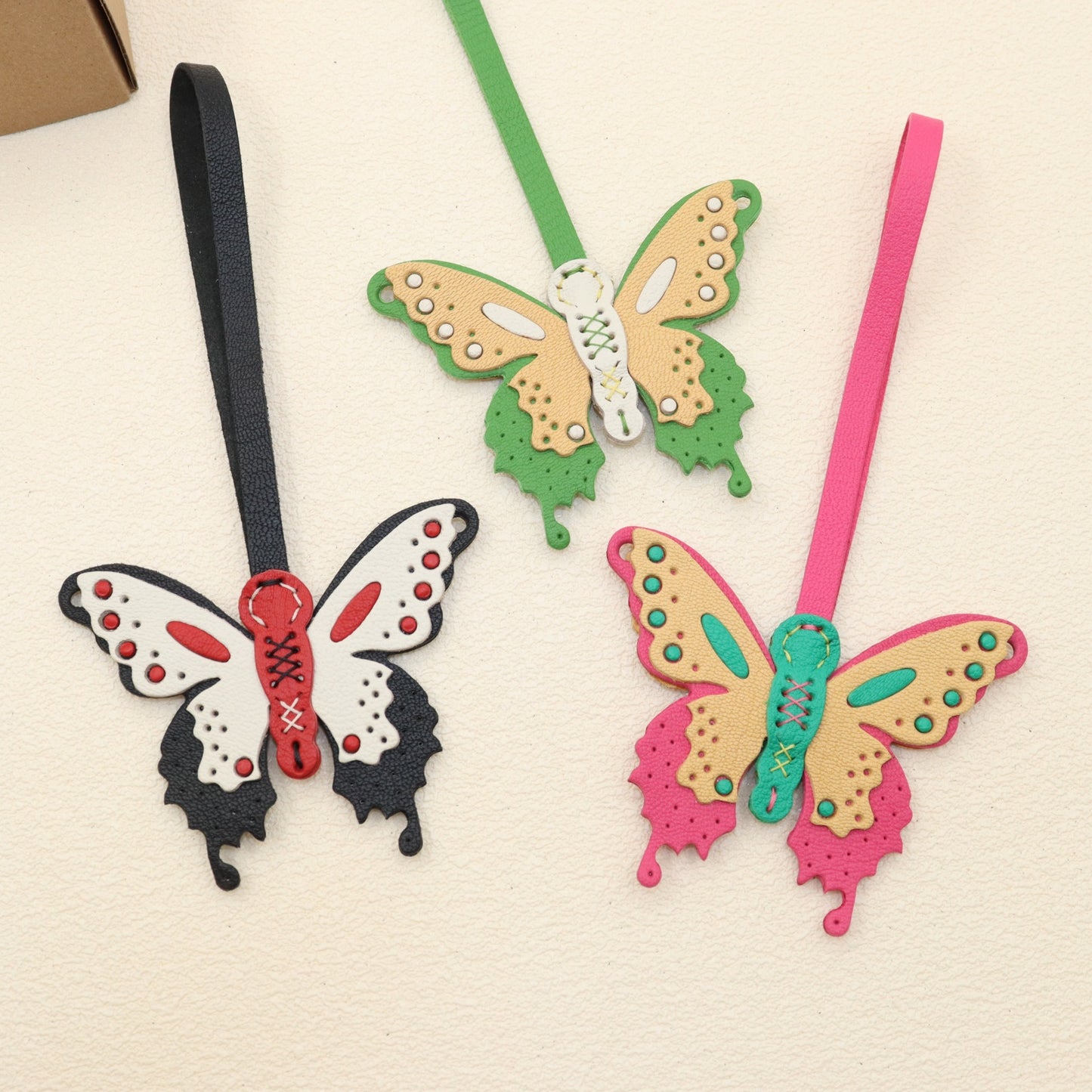 Leather Butterfly Bag Charm