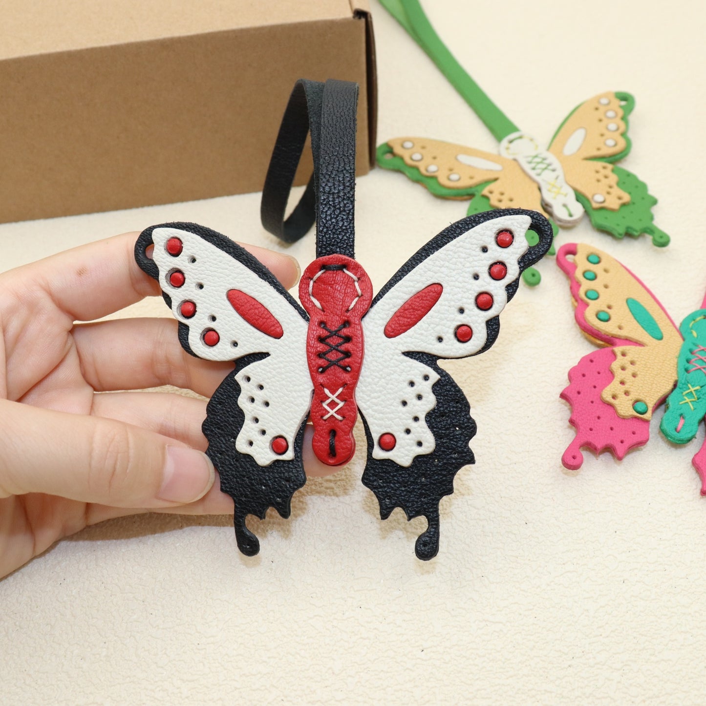 Leather Butterfly Bag Charm