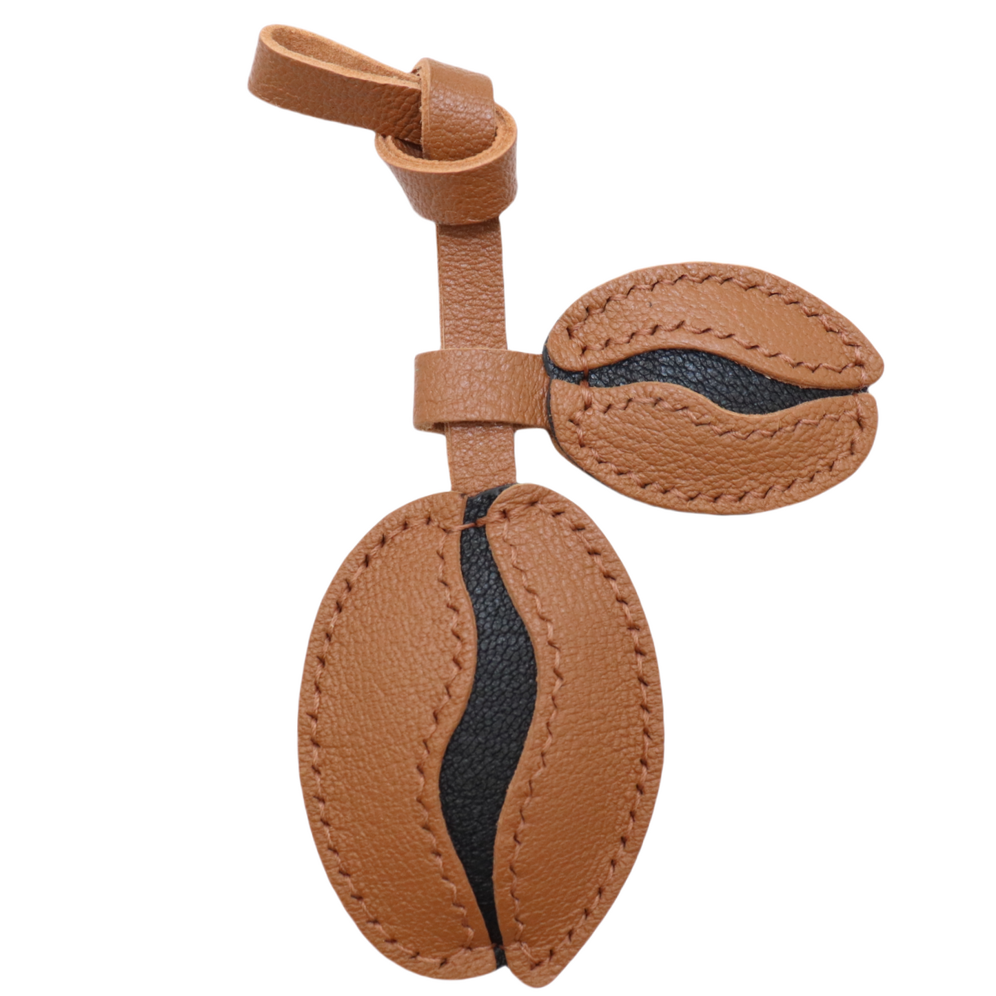 Leather Coffee Bean Bag Charm