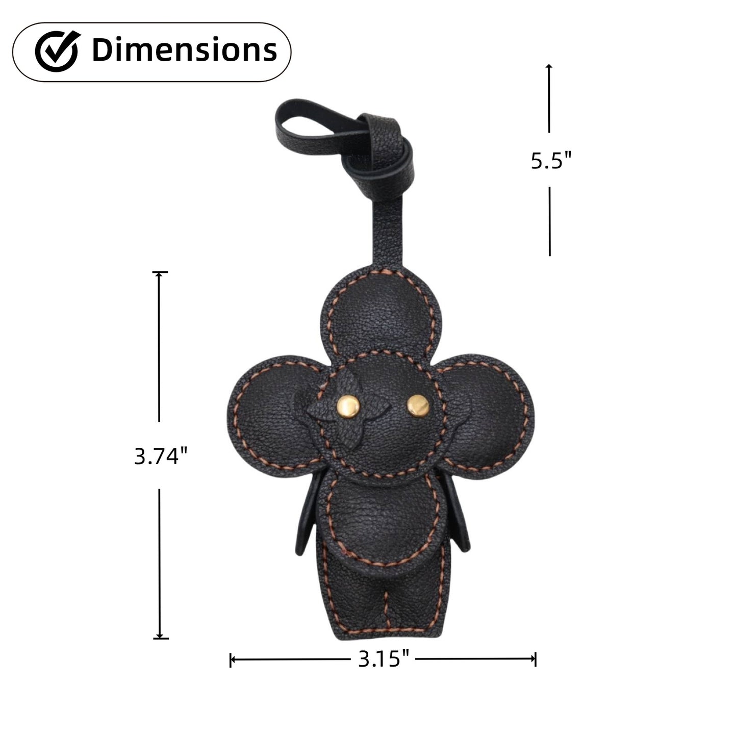 Leather Flower Doll Bag Charm