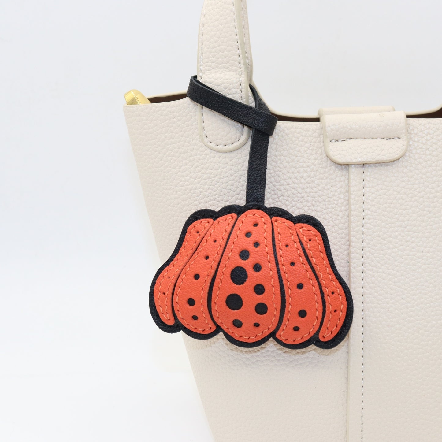 Leather Pumpkin Keychain