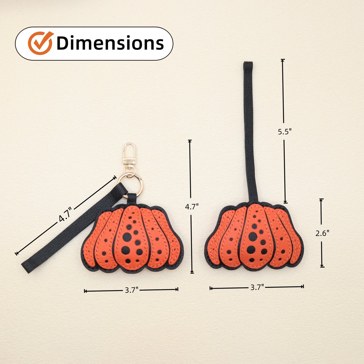 Leather Pumpkin Keychain