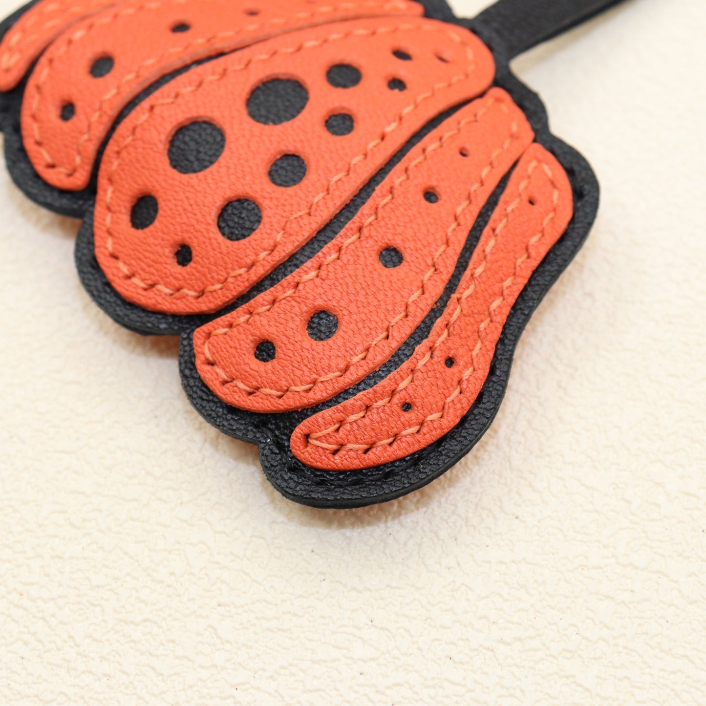Leather Pumpkin Keychain