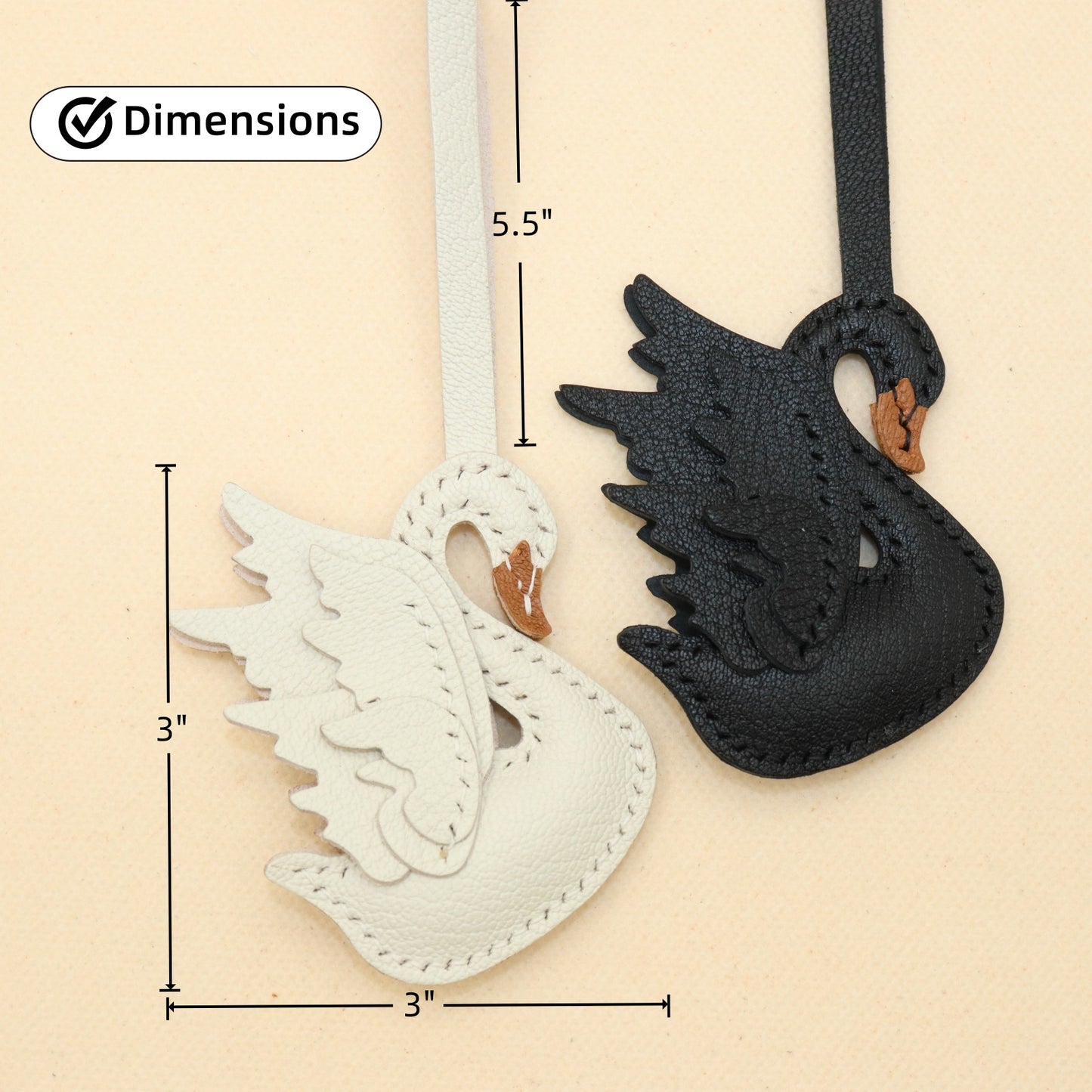 French Goat Leather Swan Bag Charm