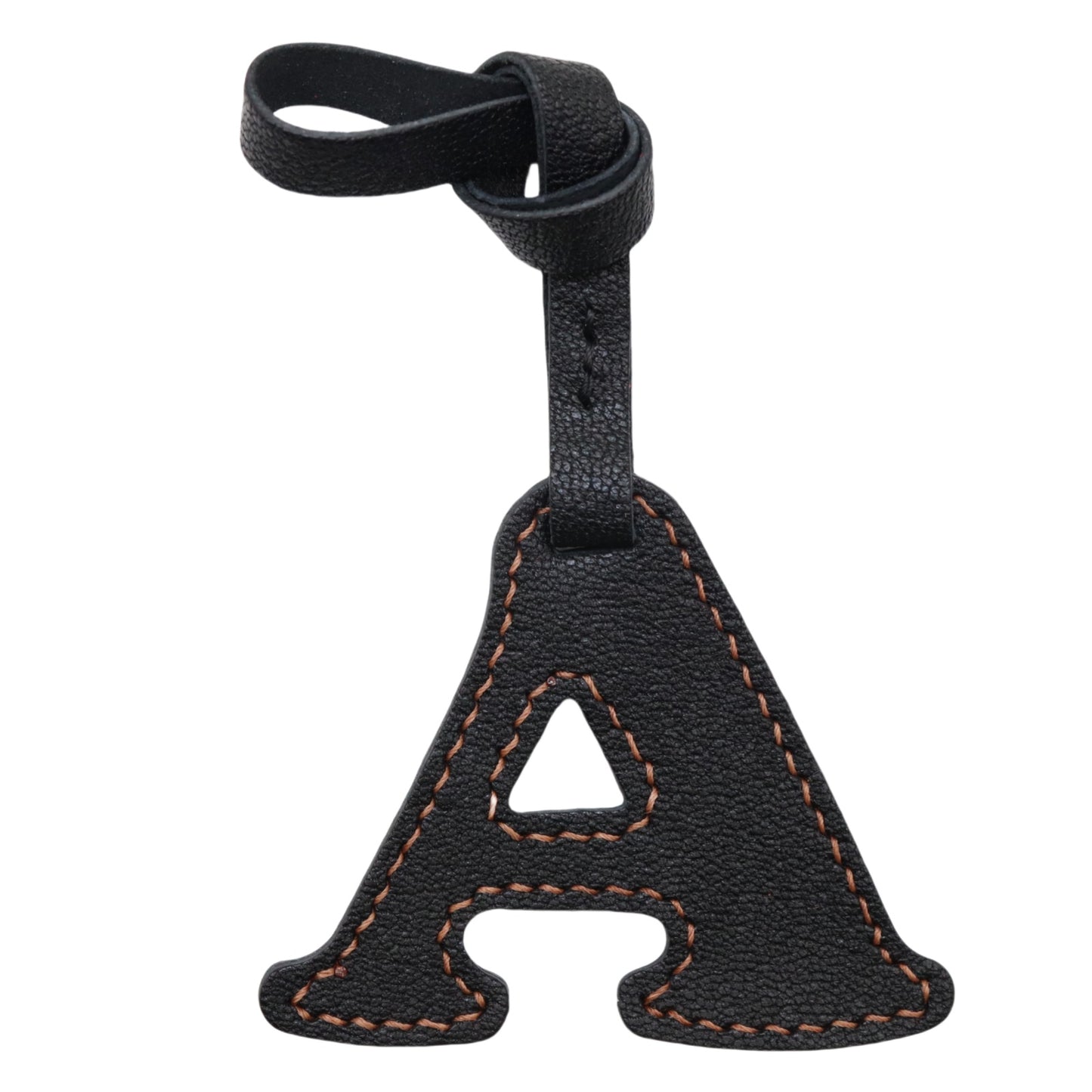Leather Initial Letter A Bag Charm