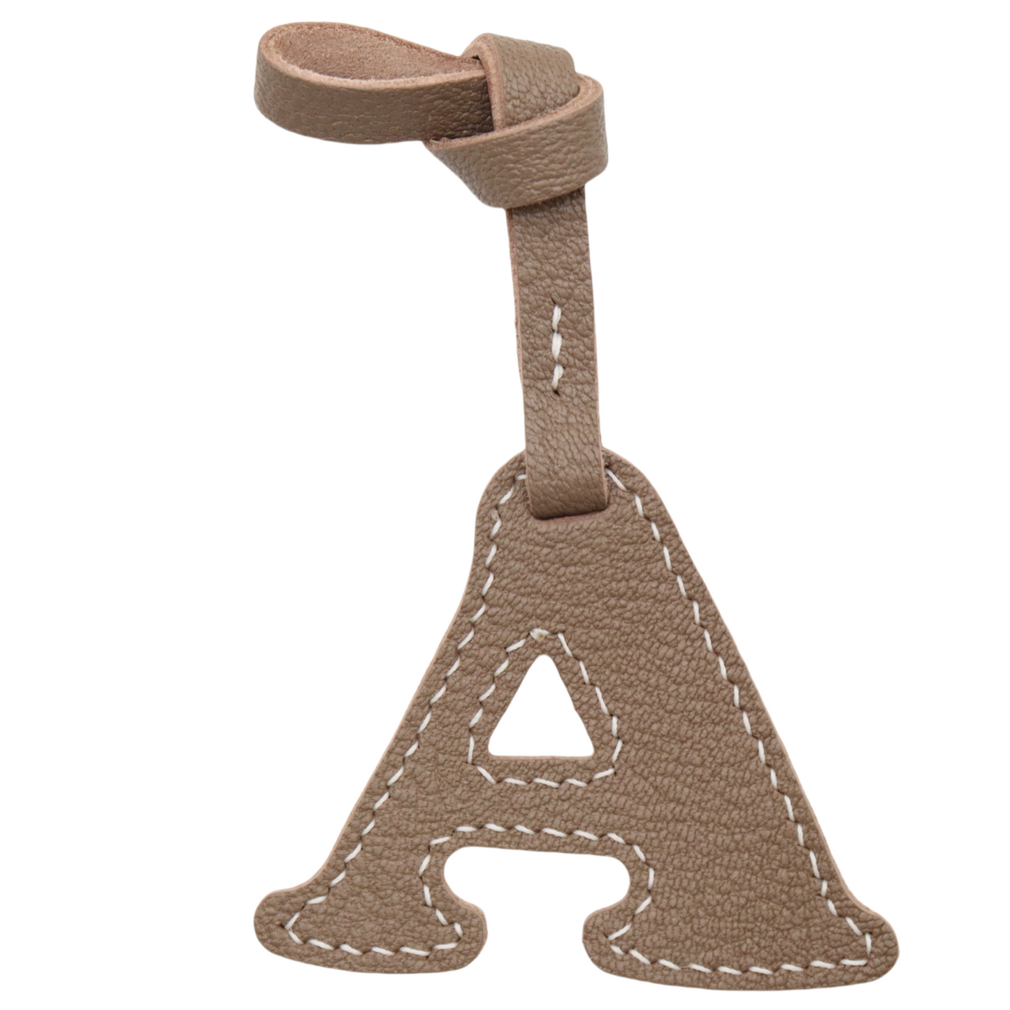 Leather Initial Letter A Bag Charm