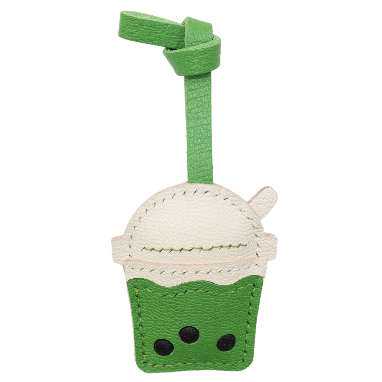 Leather Boba Tea Cup Charm