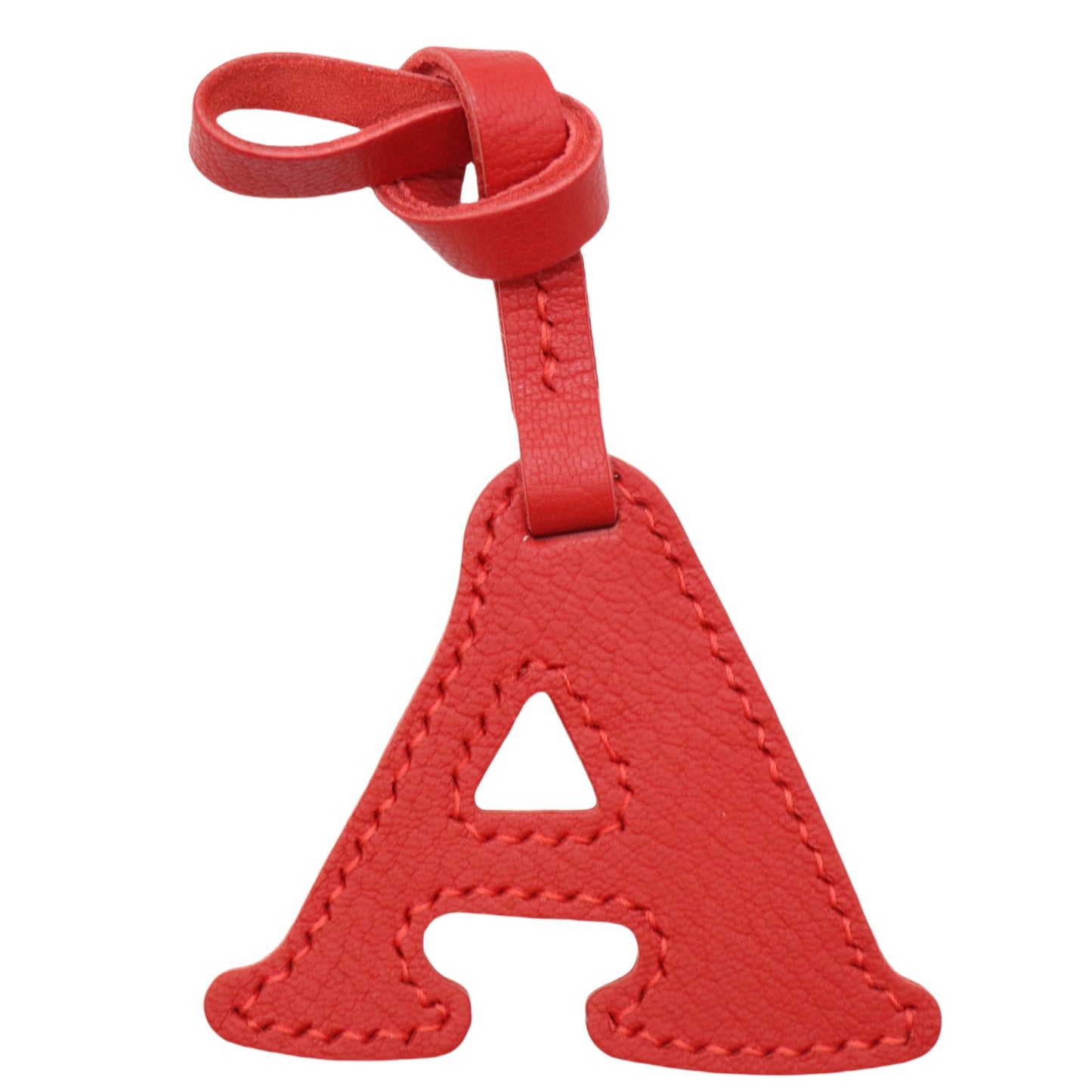 Leather Initial Letter A Bag Charm
