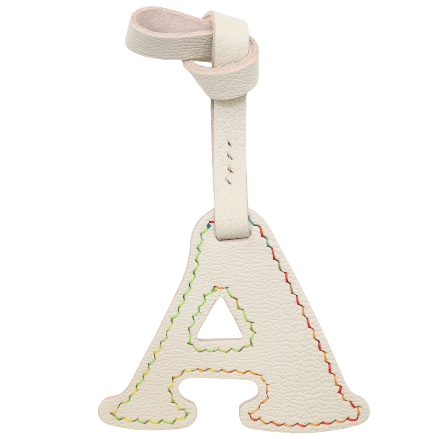 Leather Initial Letter A Bag Charm