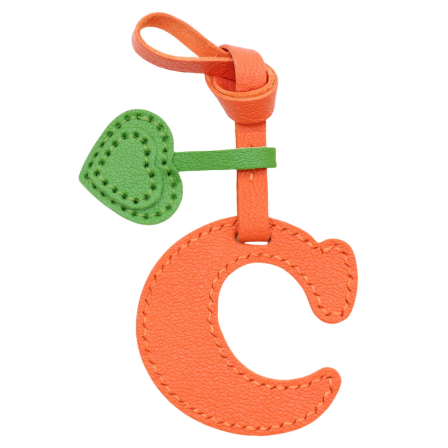 Initial Letter A-Z Bag Charm with Heart