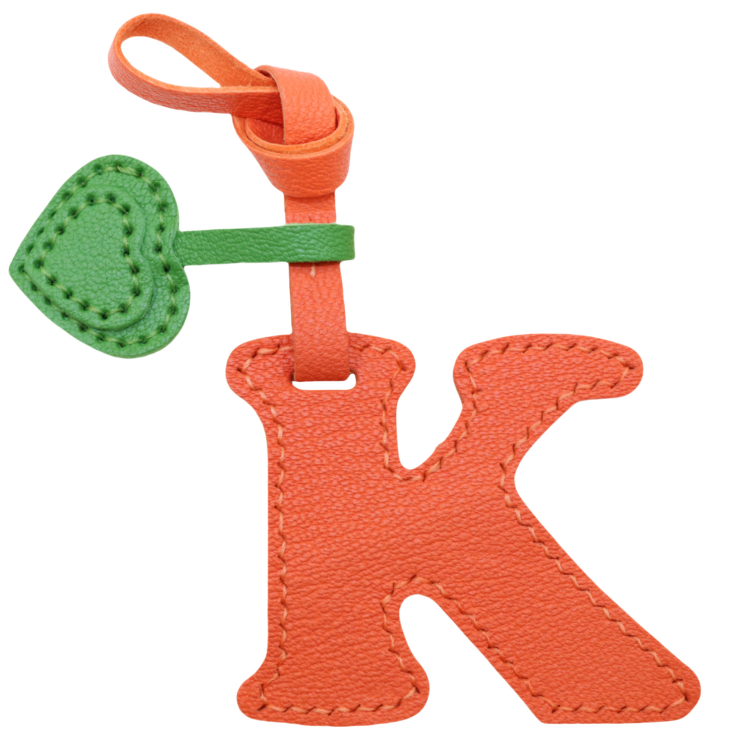 Initial Letter A-Z Bag Charm with Heart