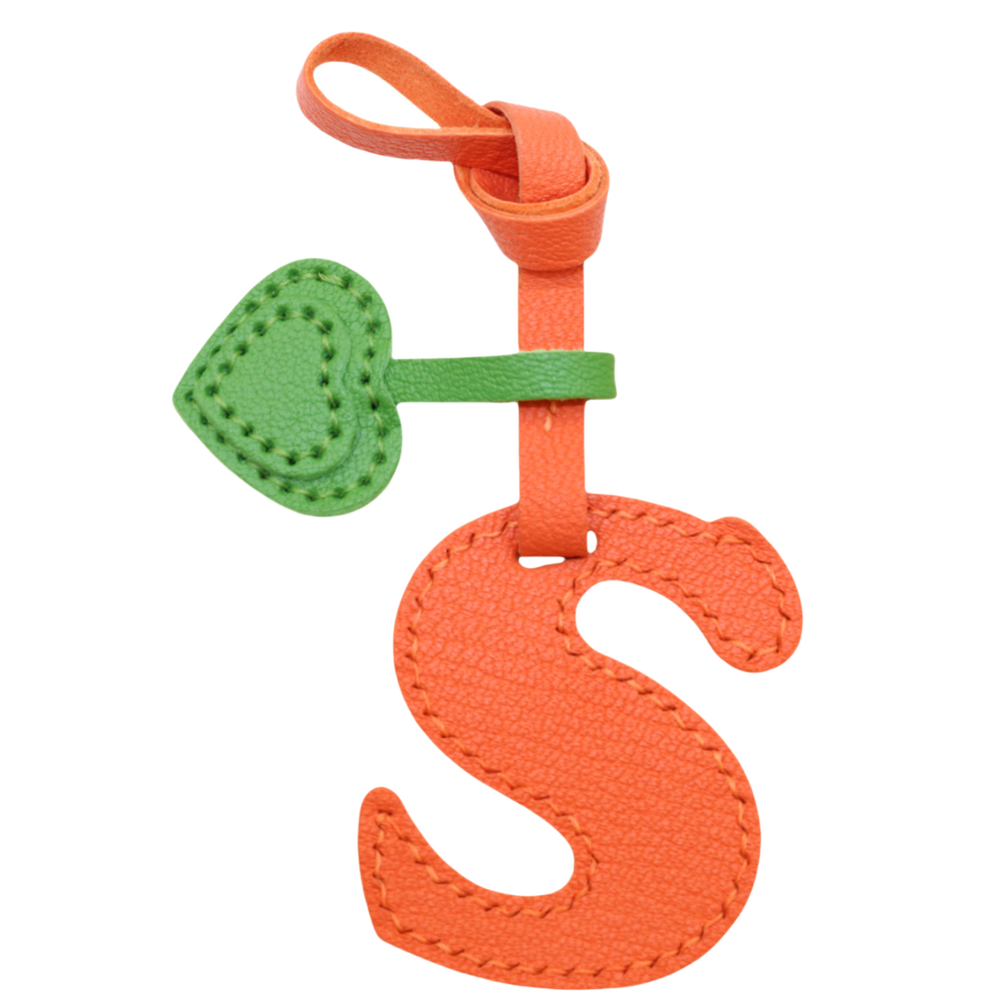 Initial Letter A-Z Bag Charm with Heart