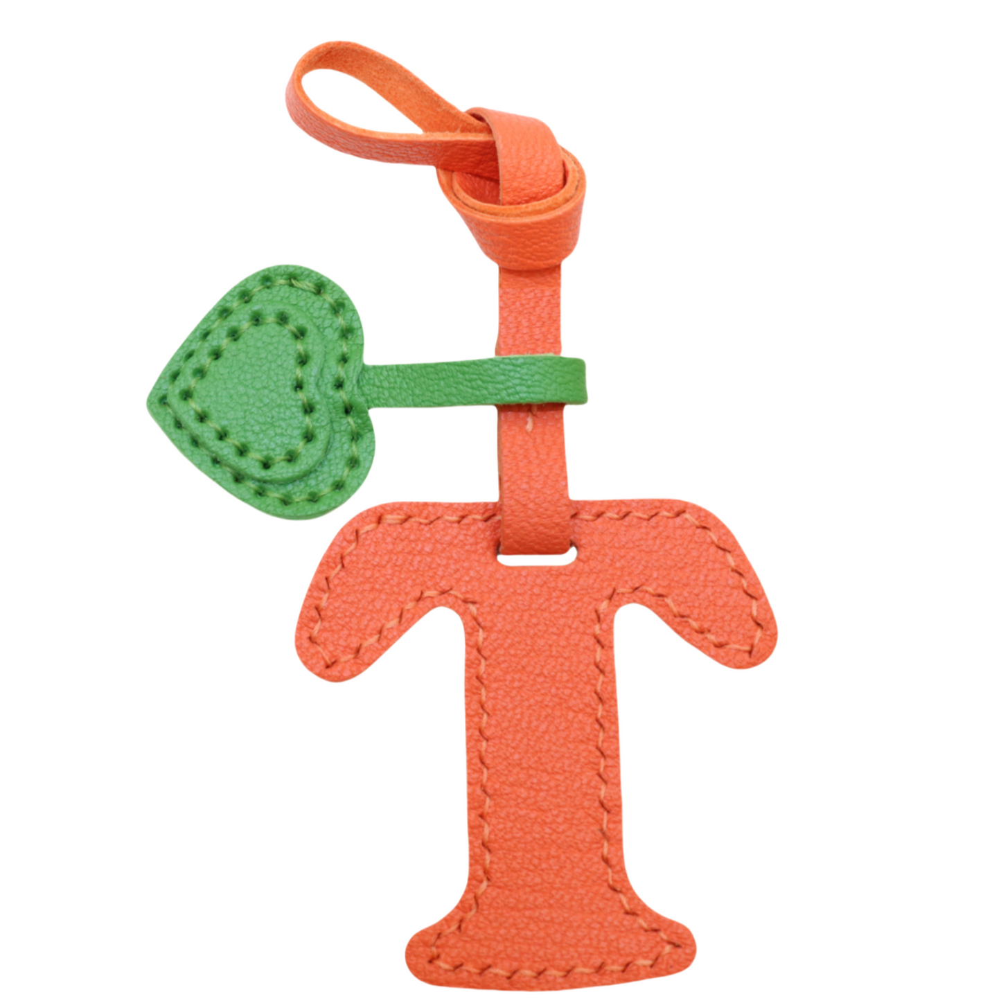 Initial Letter A-Z Bag Charm with Heart