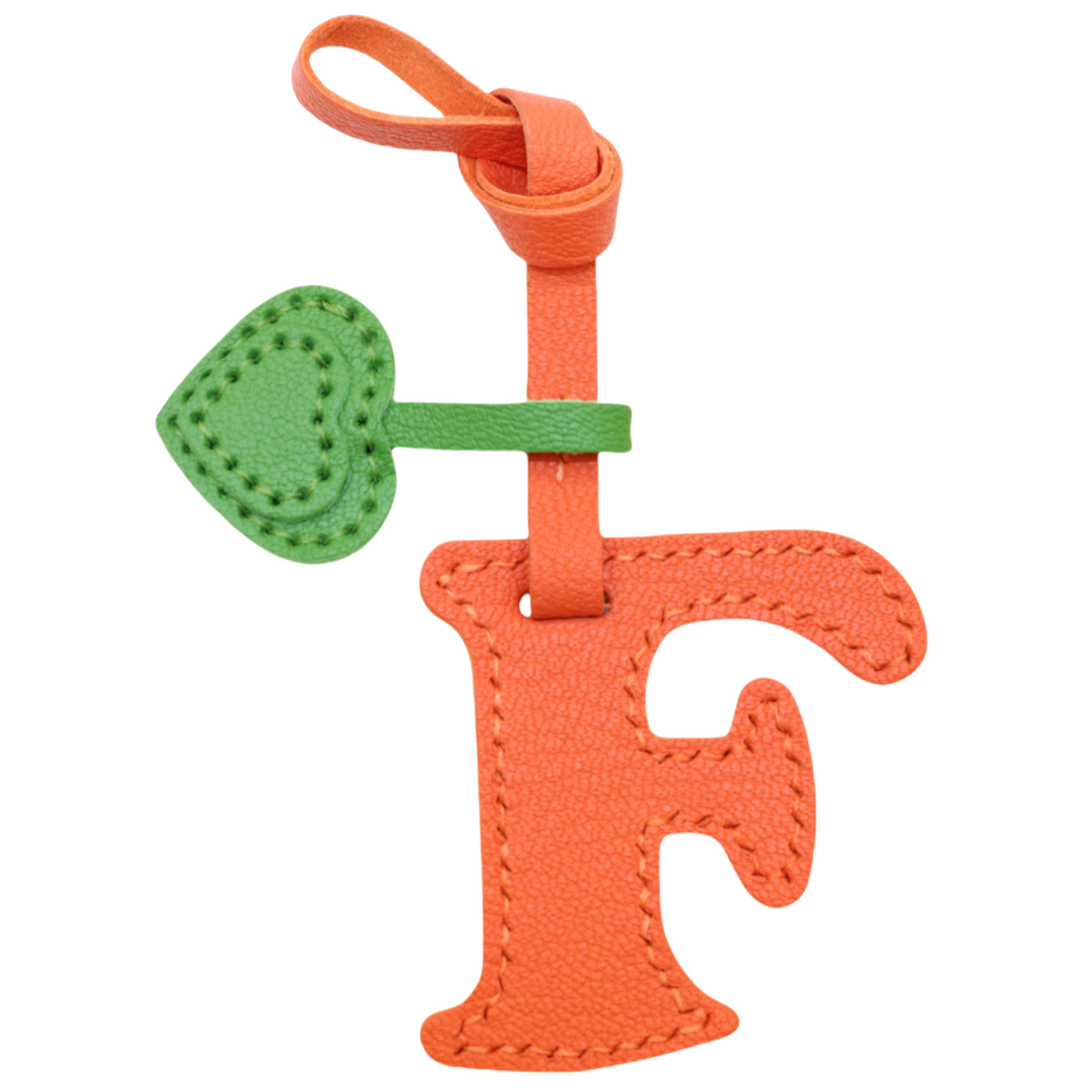 Initial Letter A-Z Bag Charm with Heart